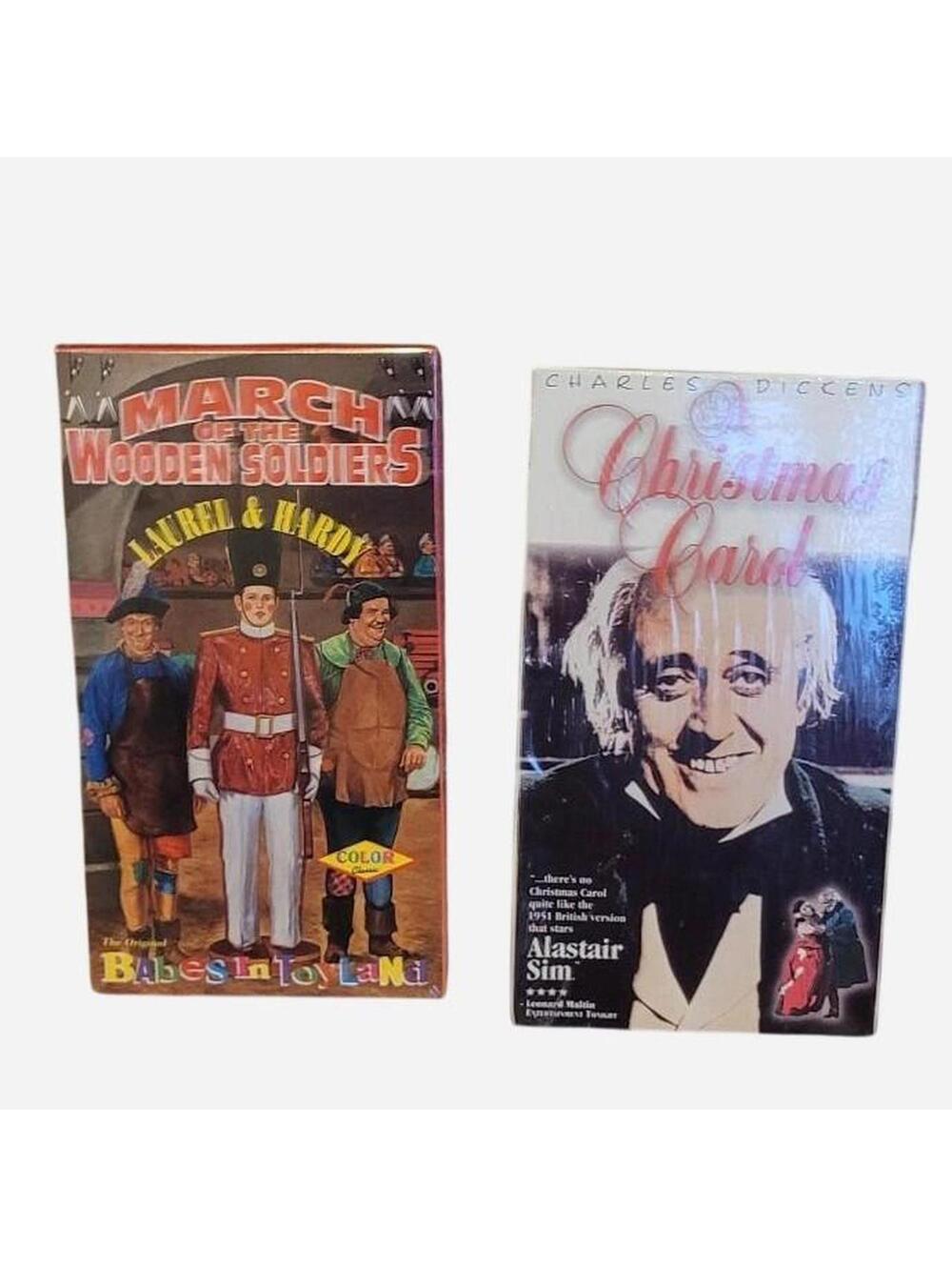 Sealed Laurel and Hardy March of Wooden Soldiers and Christmas Carol VHS Tapes